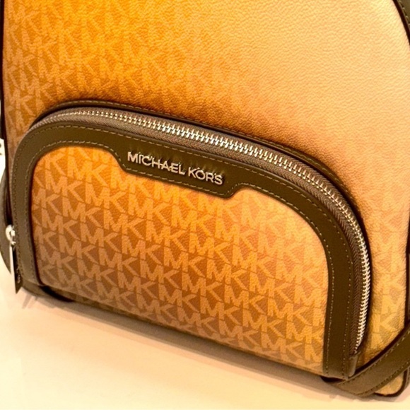 Michael Kors Jaycee Medium Ombré Signature Logo Backpack Olive Combo - Picture 9 of 10